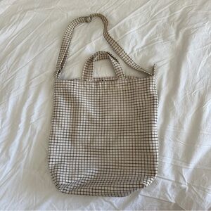 BAGGU Zip Duck Bag - Natural Grid